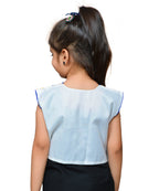 White Keri Allover Embroidered Jacket For Kids