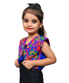Blue Keri Allover Embroidered Jacket For Kids