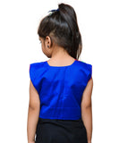 Blue Keri Allover Embroidered Jacket For Kids