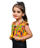 Yellow Keri Allover Embroidered Jacket For Kids