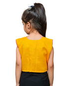Yellow Keri Allover Embroidered Jacket For Kids