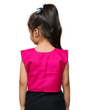 Pink Keri Allover Embroidered Jacket For Kids
