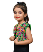 Black Mini Embroidered Jacket For Kids