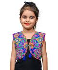 Blue Mini Embroidered Jacket For Kids
