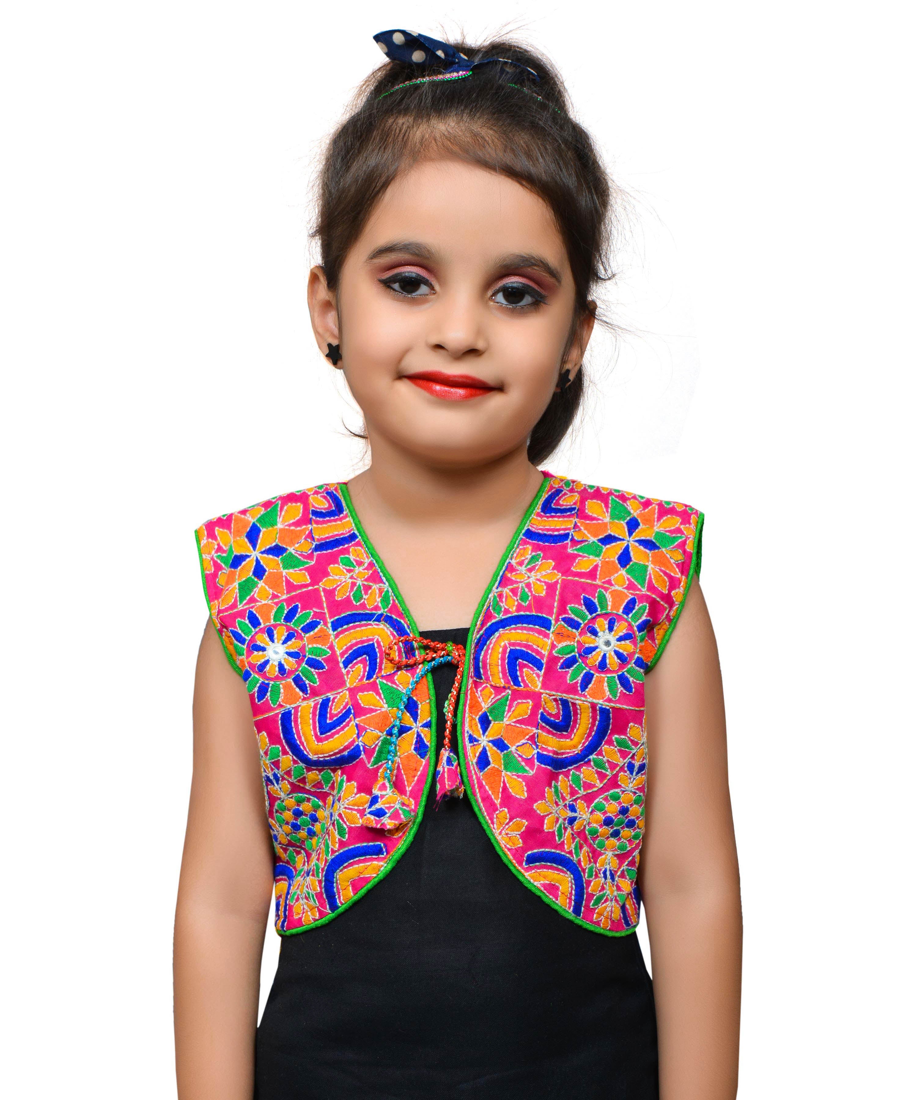 Pink Mini Embroidered Jacket For Kids