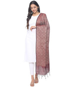 Banjara India Women's Banarasi Woven Dupatta-Maroon