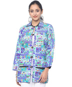 Pre-Order: Kutch Work Embroidered Long Boho Style Blazer White