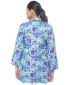 Pre-Order: Kutch Work Embroidered Long Boho Style Blazer White