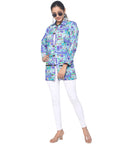 Pre-Order: Kutch Work Embroidered Long Boho Style Blazer White
