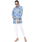 Pre-Order: Kutch Work Embroidered Long Boho Style Blazer White