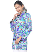 Pre-Order: Kutch Work Embroidered Long Boho Style Blazer White