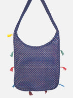 Banjara India Elephant Design Kutchi Mirrorwork Hand Embroidered Shoulder Bag (BAG-BlueBlue)