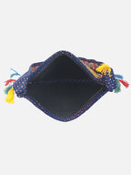 Banjara India Elephant Design Kutchi Mirrorwork Hand Embroidered Shoulder Bag (BAG-BlueBlue)