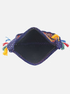 Banjara India Elephant Design Kutchi Mirrorwork Hand Embroidered Shoulder Bag (BAG-BlueRed)