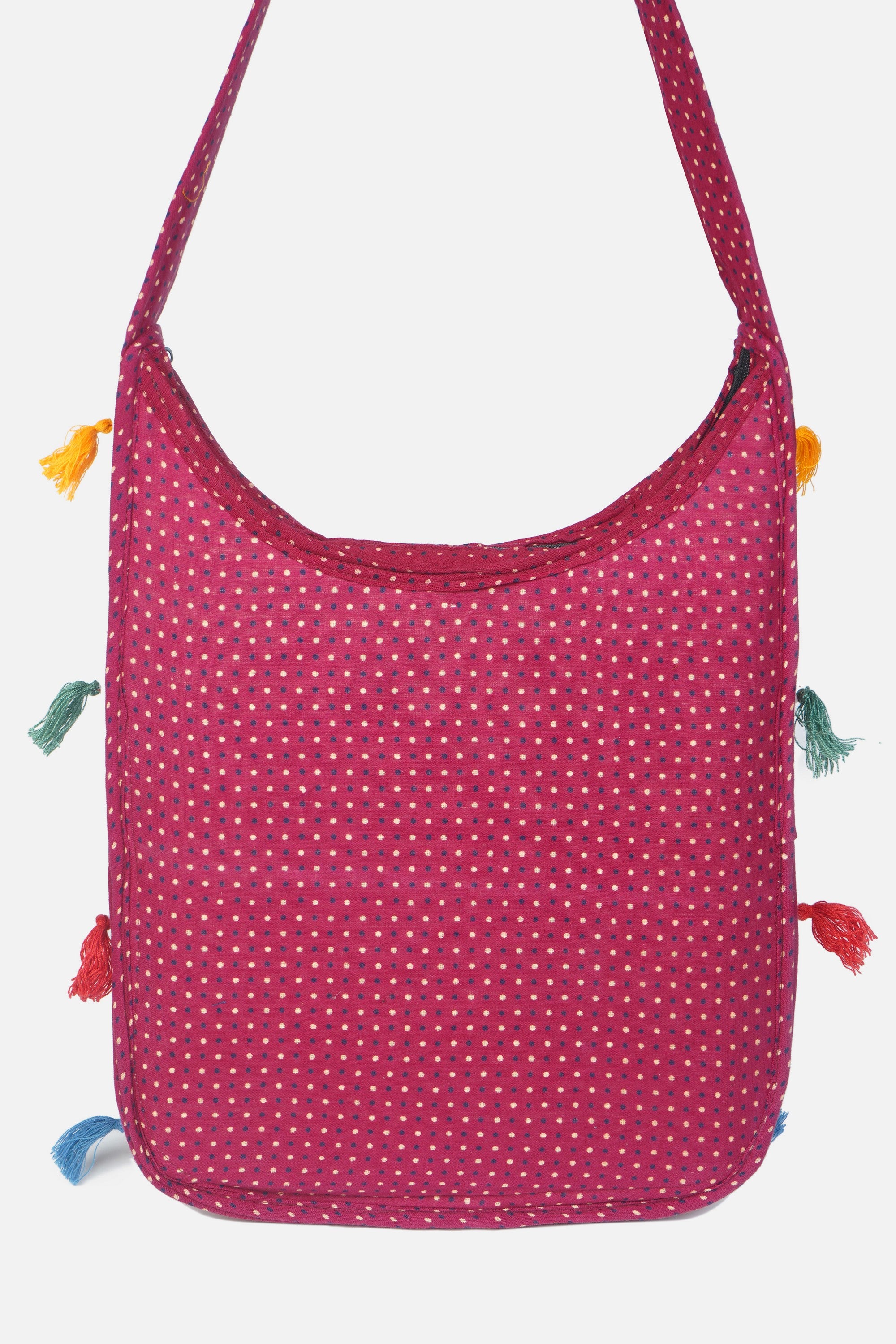 Banjara India Elephant Design Kutchi Mirrorwork Hand Embroidered Shoulder Bag (BAG-BlueMaroon)
