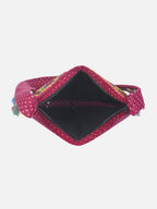 Banjara India Elephant Design Kutchi Mirrorwork Hand Embroidered Shoulder Bag (BAG-MaroonRed)