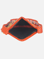 Banjara India Elephant Design Kutchi Mirrorwork Hand Embroidered Shoulder Bag (BAG-OrangeMaroon)