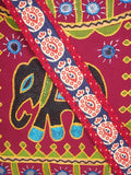 Banjara India Elephant Design Kutchi Mirrorwork Hand Embroidered Shoulder Bag (BAG-RedMaroon)