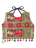 Banjara India Kutchi Emboidered Black Girls Chaniya Choli with Dupatta (CC-WILD) - White
