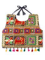Banjara India Kutchi Embroidered Black Girls Chaniya Choli with Dupatta (CC-WILD) - Orange