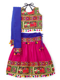 Banjara India Kutchi Embroidered Black Girls Chaniya Choli with Dupatta (CC-WILD) - Pink
