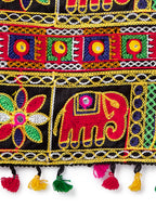Banjara India Kutchi Emboidered Black Girls Chaniya Choli with Dupatta (CC-WILD) - White