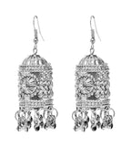 Oxidized Silver Plated Flower Design Beads Necklace Set-J002