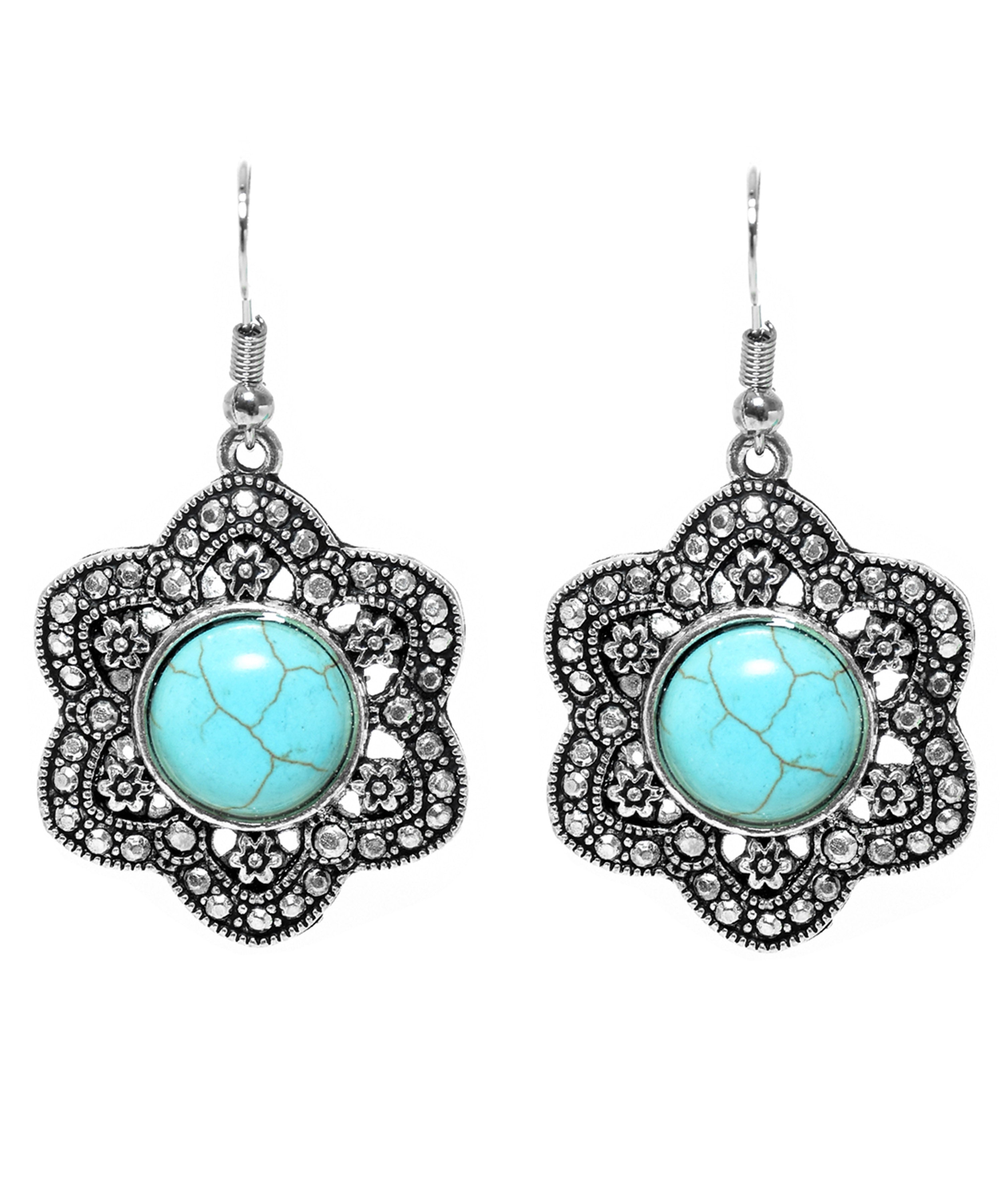 Sky Blue Stone Studded Metallic Set-2-J009