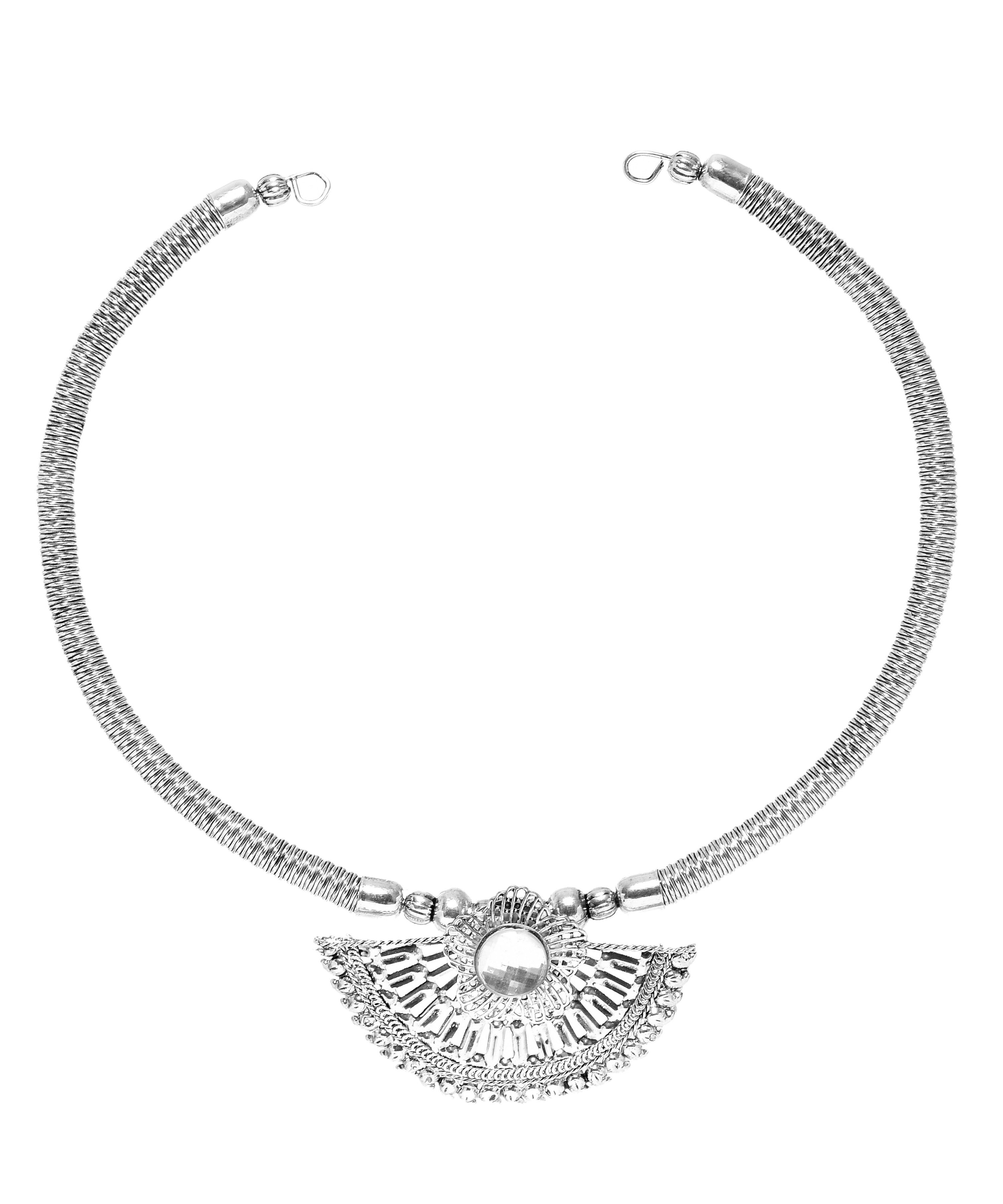 Oxidised Silver Jewellery Flower Combo Set for Girls and Women-J006