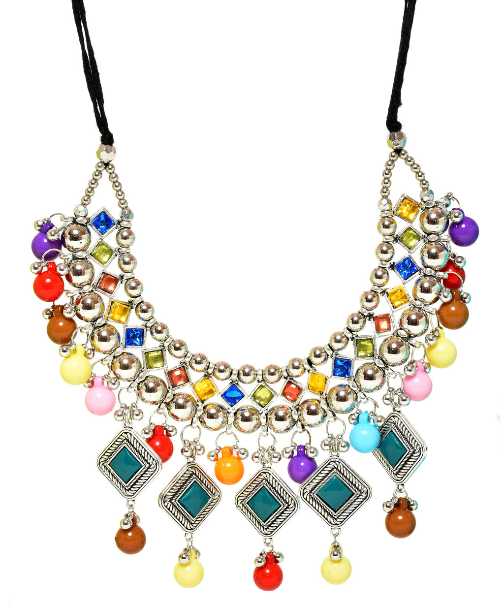 Multicolored Stone Studded Metallic-J015