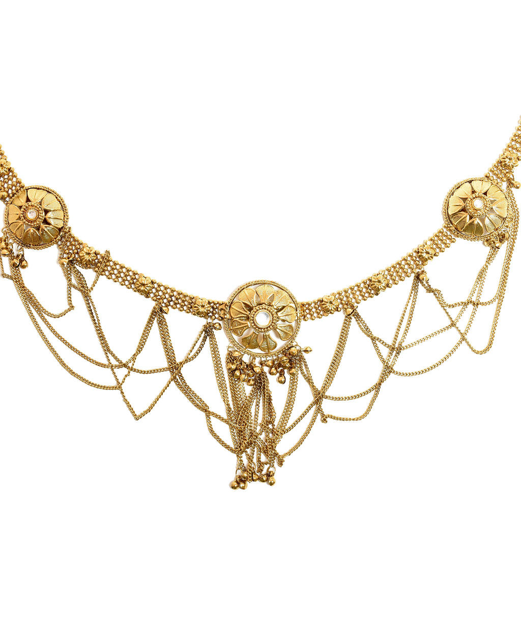Golden Maang Tikka-J016