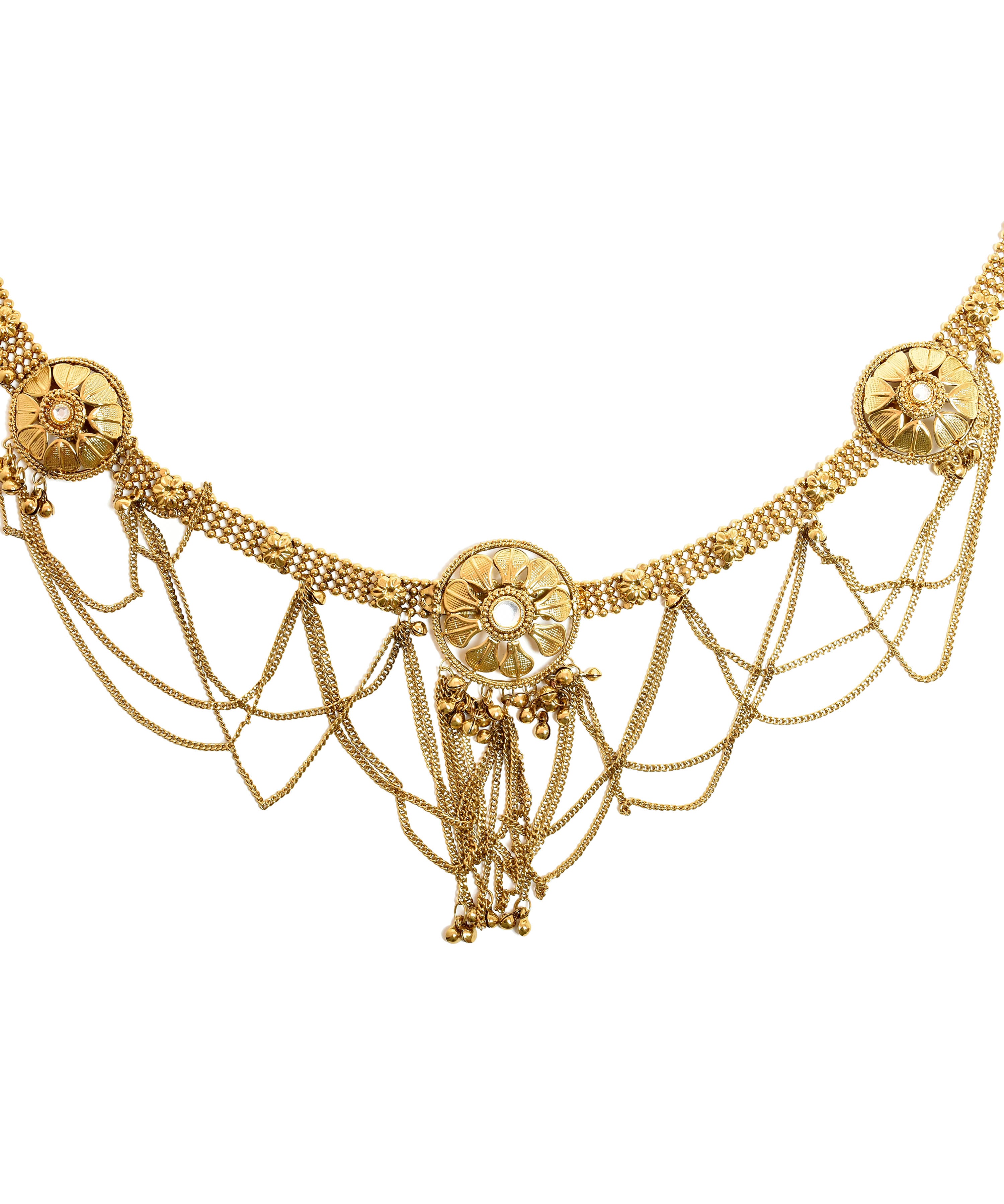 Golden Maang Tikka-J016