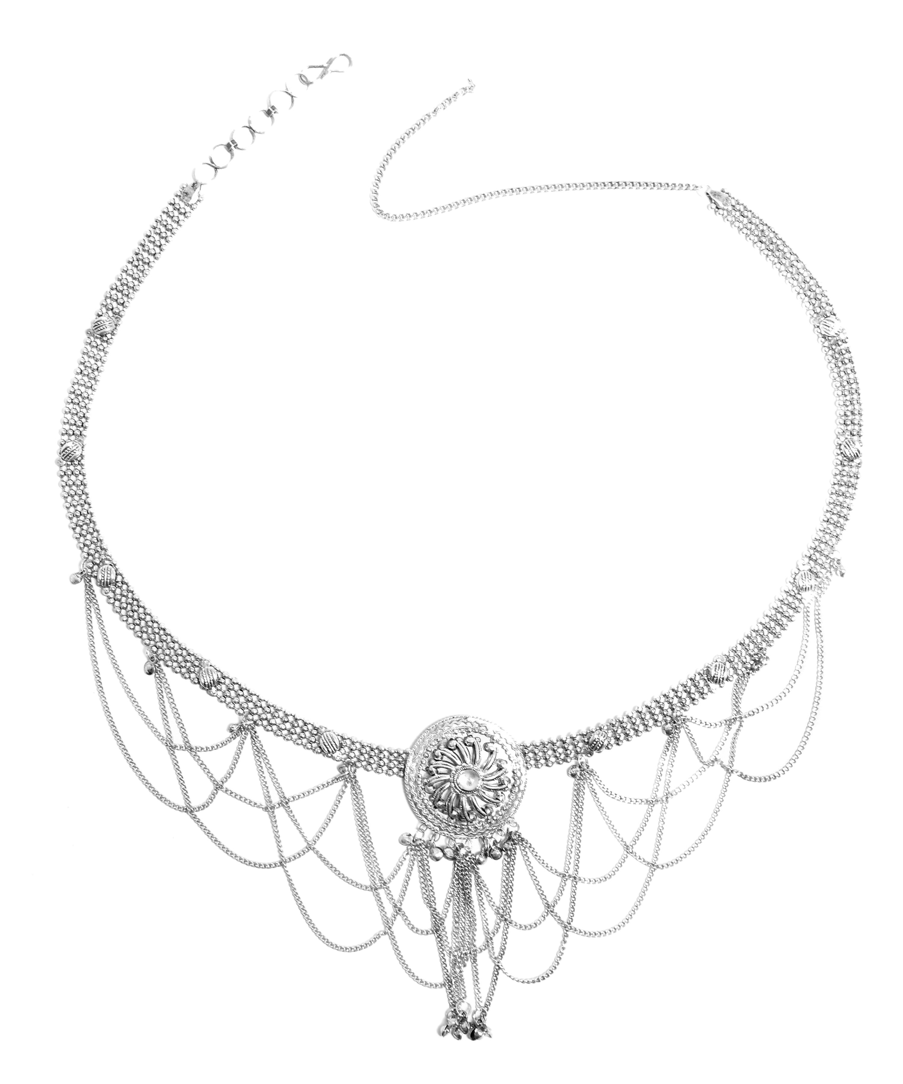 Silver Maang Tikka-J017