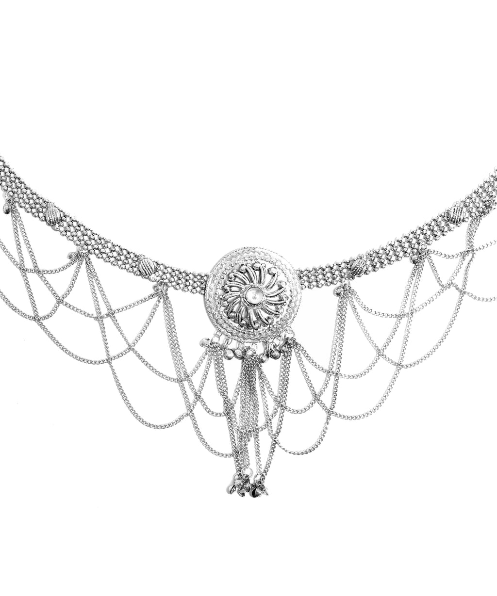Silver Maang Tikka-J017