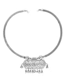 Oxidised Silver Jewellery neckpiece with Jhumka set for Girls and Women-J005