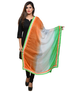 Soft Chiffon Tricolour Dupatta with 4 Sides Border (Independence Day Special)