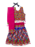 Banjara India Kutchi Emboidered Black Girls Chaniya Choli with Dupatta (CC-BWR) - Blue