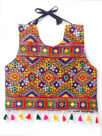 Banjara India Kutchi Emboidered Black Girls Chaniya Choli with Dupatta (CC-BWR) - Blue