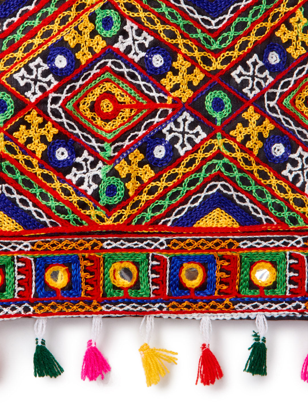 Banjara India Kutchi Emboidered Black Girls Chaniya Choli with Dupatta (CC-BWR) - Blue