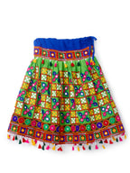 Banjara India Kutchi Emboidered Black Girls Chaniya Choli with Dupatta (CC-BWR) - Green