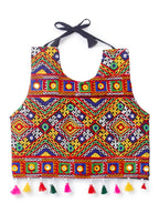 Banjara India Kutchi Emboidered Black Girls Chaniya Choli with Dupatta (CC-BWR) - Orange
