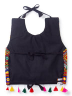 Banjara India Kutchi Emboidered Black Girls Chaniya Choli with Dupatta (CC-BWR) - Orange