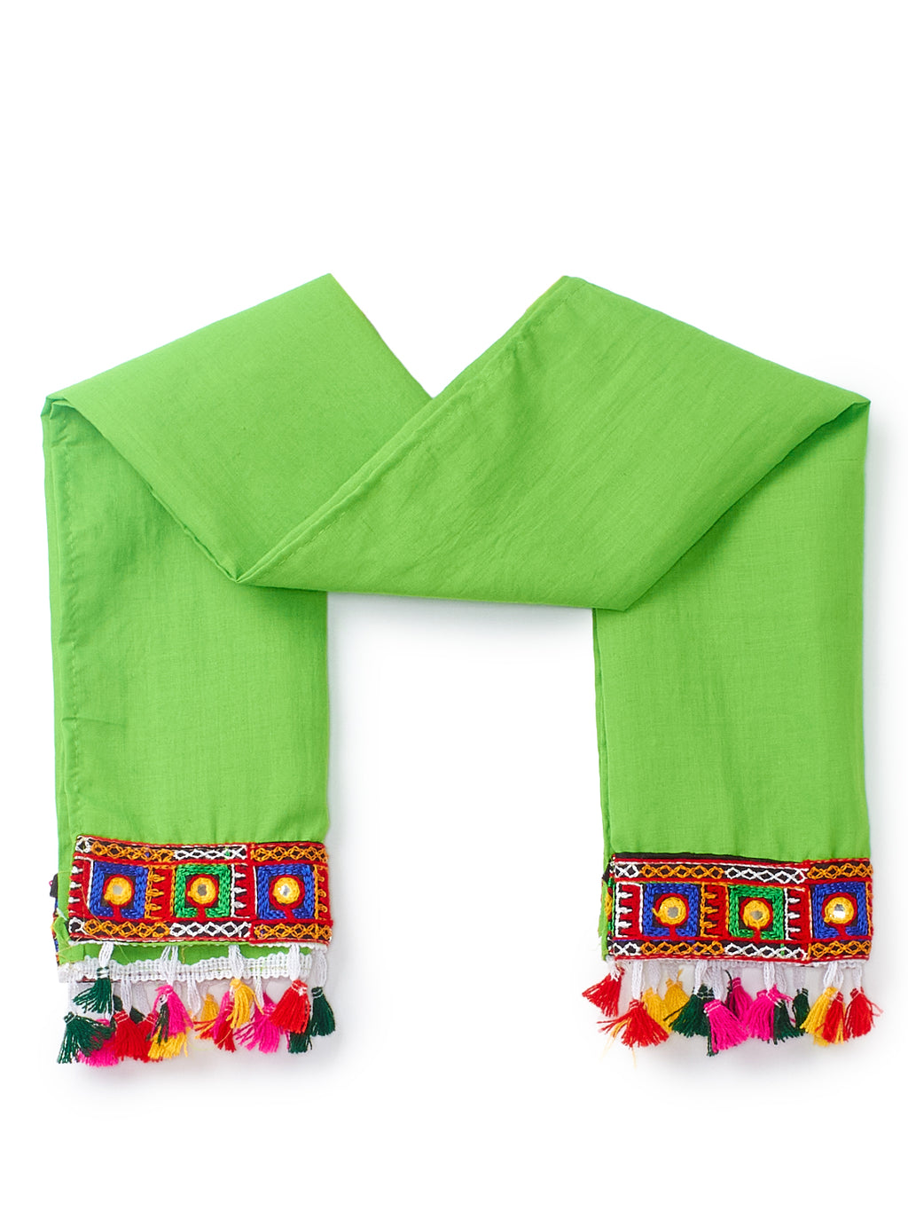 Banjara India Kutchi Emboidered Black Girls Chaniya Choli with Dupatta (CC-BWR) - Orange