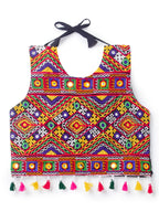 Banjara India Kutchi Emboidered Black Girls Chaniya Choli with Dupatta (CC-BWR) - Red