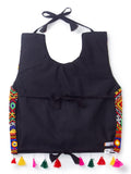 Banjara India Kutchi Emboidered Black Girls Chaniya Choli with Dupatta (CC-BWR) - White