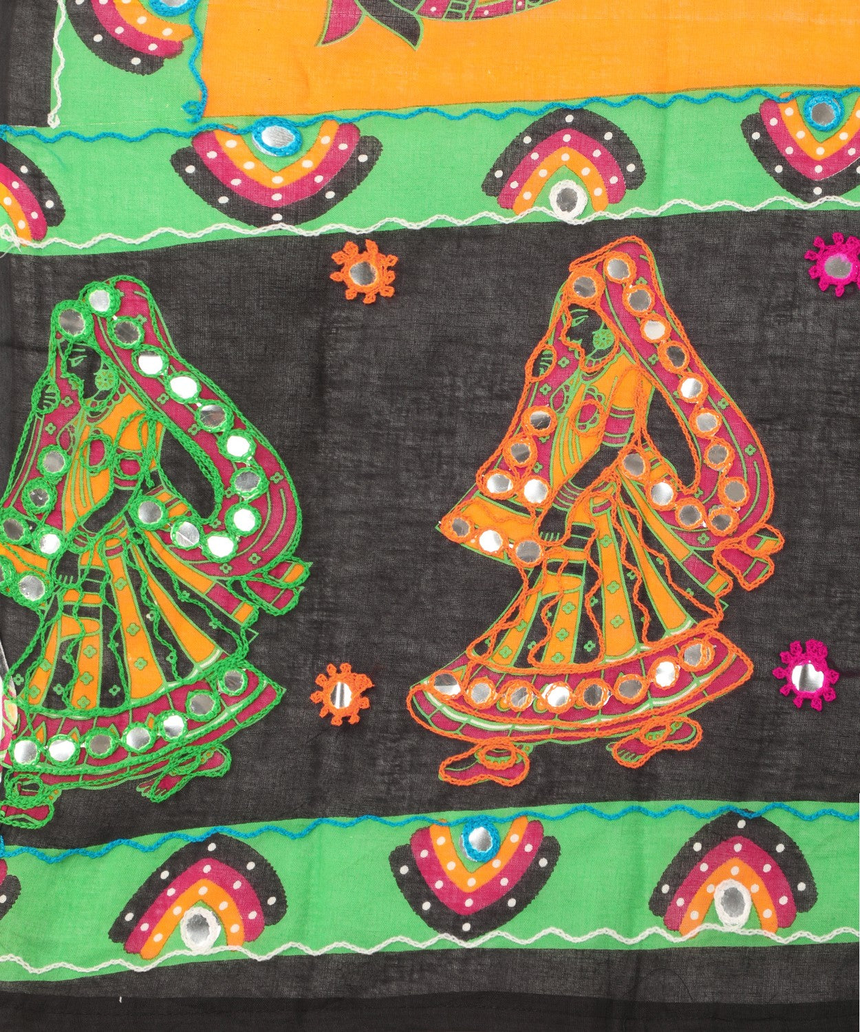 Banjara India Cotton Long Flair Aari Embroidery Kutch Work (Lehenga Choli) Chaniya Choli Set with Dupatta-(CC-DHINGALI-01)