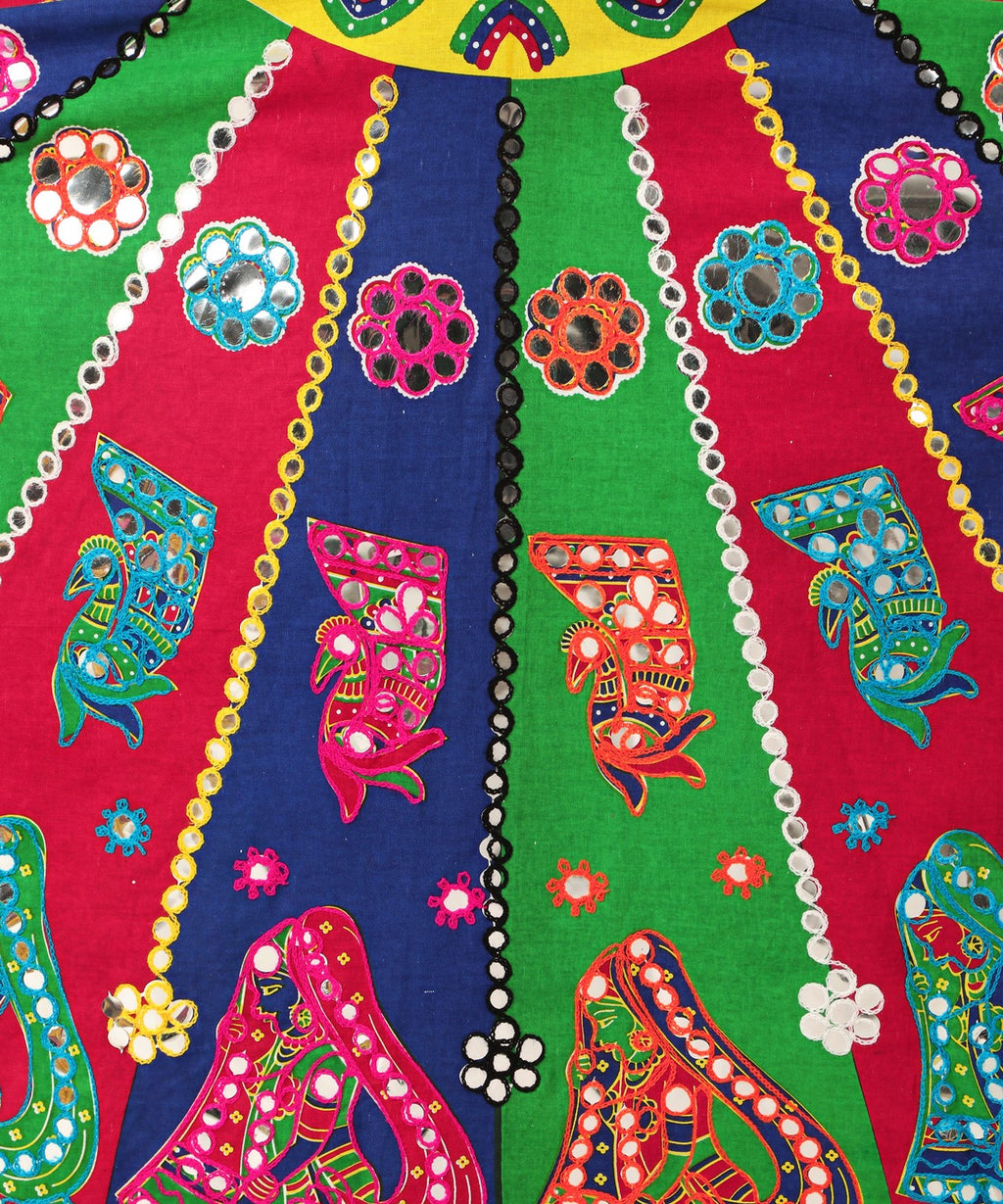 Banjara India Cotton Long Flair Aari Embroidery Kutch Work (Lehenga Choli) Chaniya Choli Set with Dupatta -(CC-DHINGALI-02)
