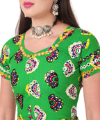 Banjara India Cotton Long Flair Aari Embroidery Kutch Work (Lehenga Choli) Chaniya Choli Set with Dupatta -(CC-DHINGALI-02)