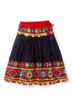 Banjara India Kutchi Emboidered Black Girls Chaniya Choli with Dupatta (CC-DMND) - Black