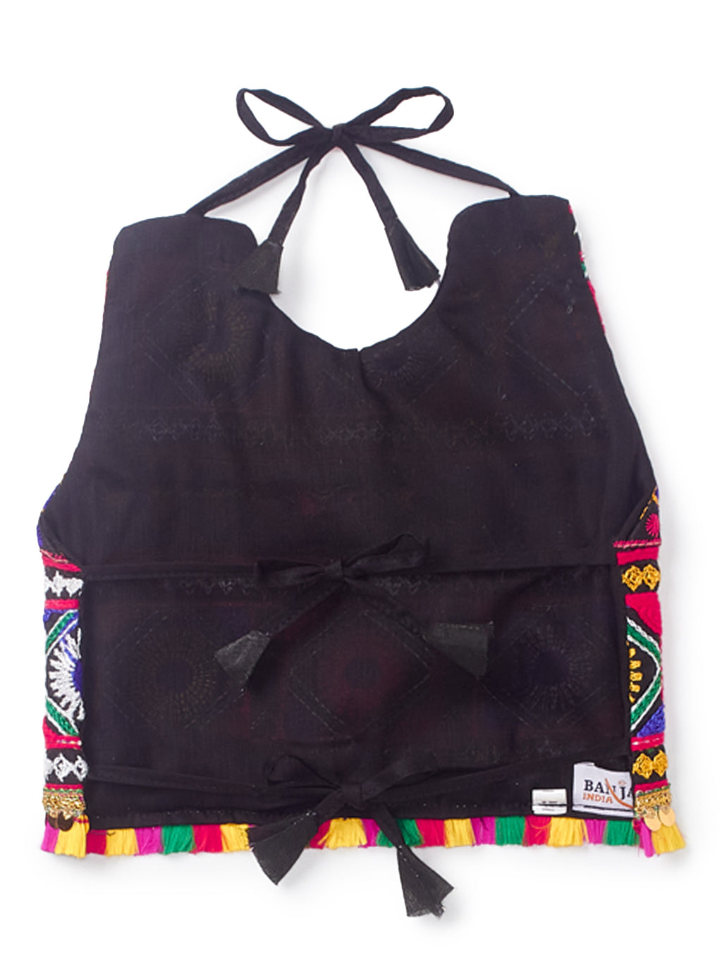 Banjara India Kutchi Emboidered Black Girls Chaniya Choli with Dupatta (CC-DMND) - Black